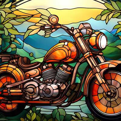 Motorcycle cross stitch pattern