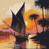 Sailing On The Nile Cross Stitch Pattern - Thumbnail 1
