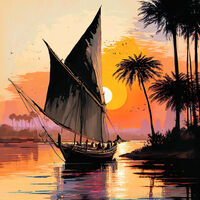 Sailing On The Nile Cross Stitch Pattern - Thumbnail 2