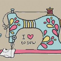 I Love To Sew Cross Stitch Pattern - Thumbnail 1