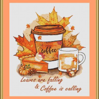 Leaves are falling cross stitch pattern