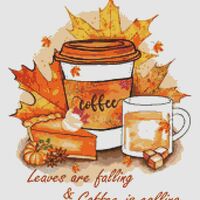 Leaves Are Falling Cross Stitch Pattern - Thumbnail 1