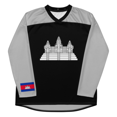 2024 cambodia hockey jersey (black & silver)