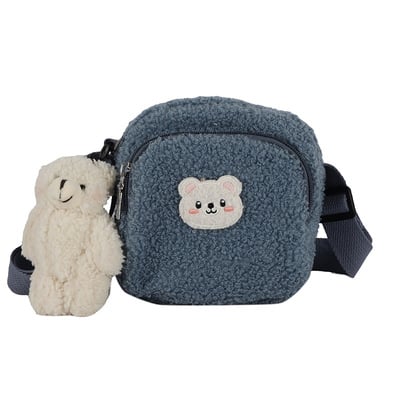 Bear soft crossbody cute lamb's wool small bag