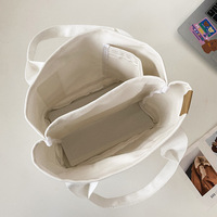 Canvas Bag Handbag Tote Women's Bag Handle Small Bag - Thumbnail 3