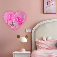 Initial Letter Love Pattern Neon Light WNS010 - Thumbnail 4