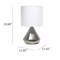 Pyramid Table Lamp - LT2079-SLV - Thumbnail 2