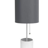 Simple Designs Hammered Metal Organizer Table Lamp with USB charging port and Fabric Shade - LT1085-RGD - Thumbnail 2