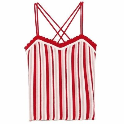 Lily brown striped knit bustier - Thumbnail 2
