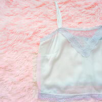 Coquette White Lace Satin Cami - Thumbnail 7