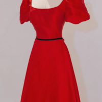 Elegant Satin Long Prom Dress, Simple A Line Red Evening Party Dress KPP1781 - Thumbnail 2