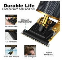 Pro Hair Clippers Trimmer Shaving Machine Beard Cutting Cordless Barber Kit Black/Gold - BLACKNGOLDTRIMMER_6A8C - Thumbnail 2