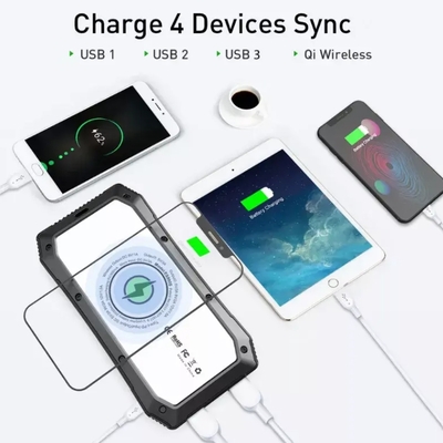 Sun chaser mini solar powered wireless phone charger 10,000 mah with led flood light - 723466578244