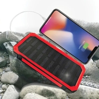 10,000 mAh Solar Charging Power Bank - Red - TPBSF02-039 - Thumbnail 1