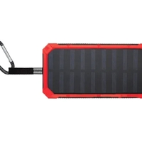 10,000 mAh Solar Charging Power Bank - Red - TPBSF02-039 - Thumbnail 3
