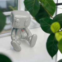 Sleepy Robot Resin Art Toy Figurine - Thumbnail 3