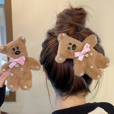Teddy bear hair clip