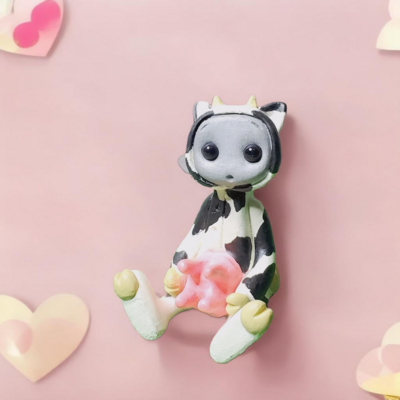 Mad cow robot resin art toy figure