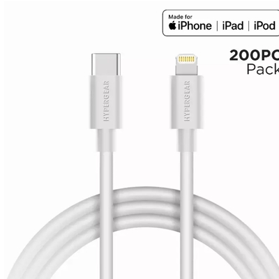 Usb-c to mfi lightning cable 3ft - 200 pieces - 15204