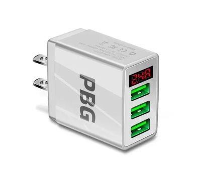  Charger with LED Voltage Display Charge 3 Devices at once! PBG - WS100PBG3PORTWCGWHT