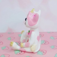 Strawberry Cow Robot Resin Art Toy Figure - Thumbnail 1