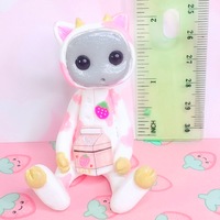 Strawberry Cow Robot Resin Art Toy Figure - Thumbnail 4