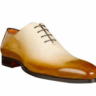 New men's handmade colored leather lace up dress shoes unique leather shoes
