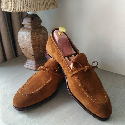 New handmade men's oxford tassels shoes,men's tan brown suede loafer slips shoes