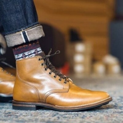 New men’s tan color stylish ankle high leather handmade, men’s boot - Thumbnail 3