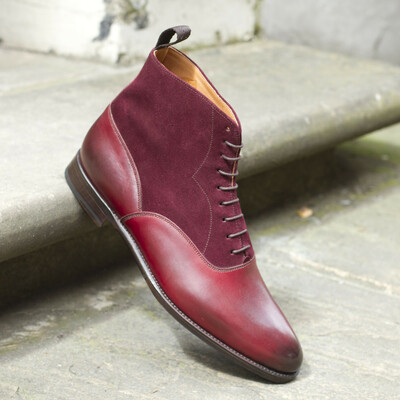 Handmade boot for men, maroon color boot, mens leather boot, ankle boot, sneeker - Thumbnail 2