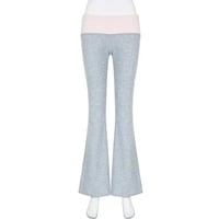 Grey & Pink Patchwork Flare Pants  - Thumbnail 5