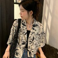 Black & White Floral Short Sleeve Shirt  - Thumbnail 5