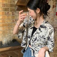 Black & White Floral Short Sleeve Shirt  - Thumbnail 7