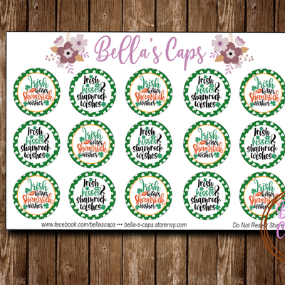 Irish kisses 1" round digital cabochon images