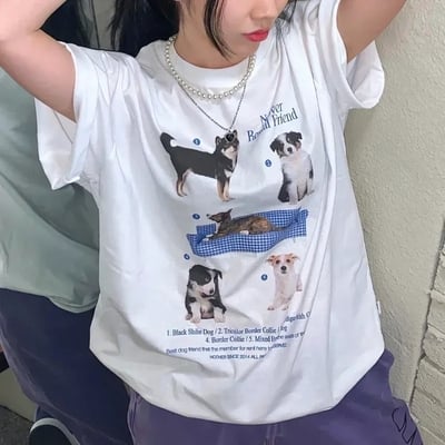Dog print short sleeve t-shirt 
