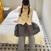 Grey Pleated Layer Knit Pants - Thumbnail 5