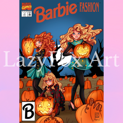 Barbie halloween doll fashion comic cover print