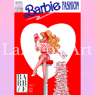 Barbie valentines day doll fashion comic cover print