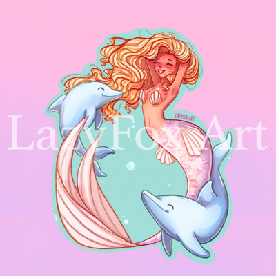 Dolphin mermaid vinyl sticker