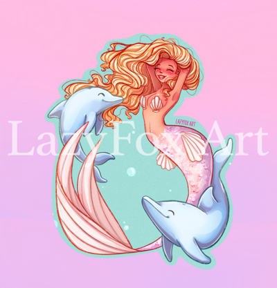 Dolphin Mermaid Vinyl sticker