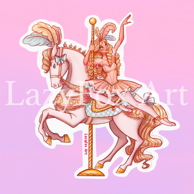 Carousel horse sticker