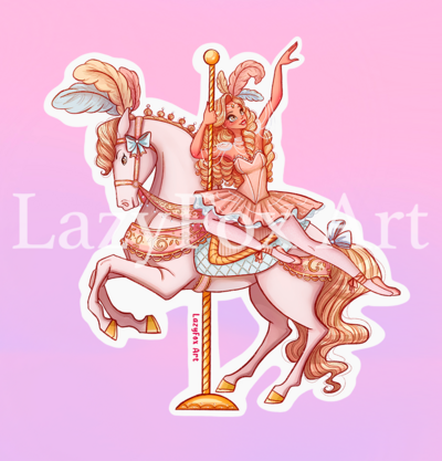 Carousel horse sticker