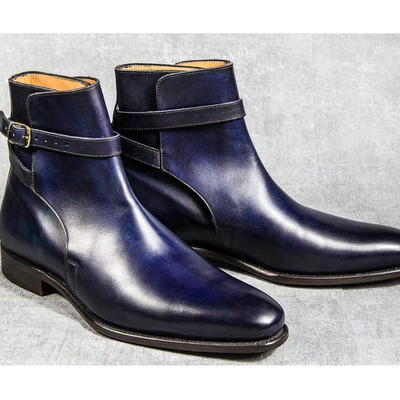 Jodhpur two shaded leather men's ankle high handmade fashion boots