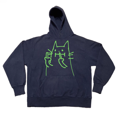 Cat middle finger hoodie - Thumbnail 3