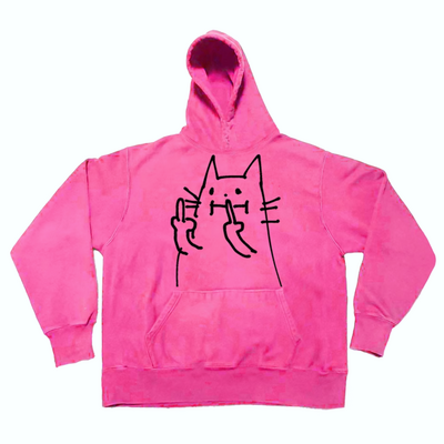 CAT MIDDLE FINGER HOODIE