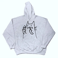 CAT MIDDLE FINGER HOODIE - Thumbnail 2