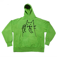 CAT MIDDLE FINGER HOODIE - Thumbnail 3