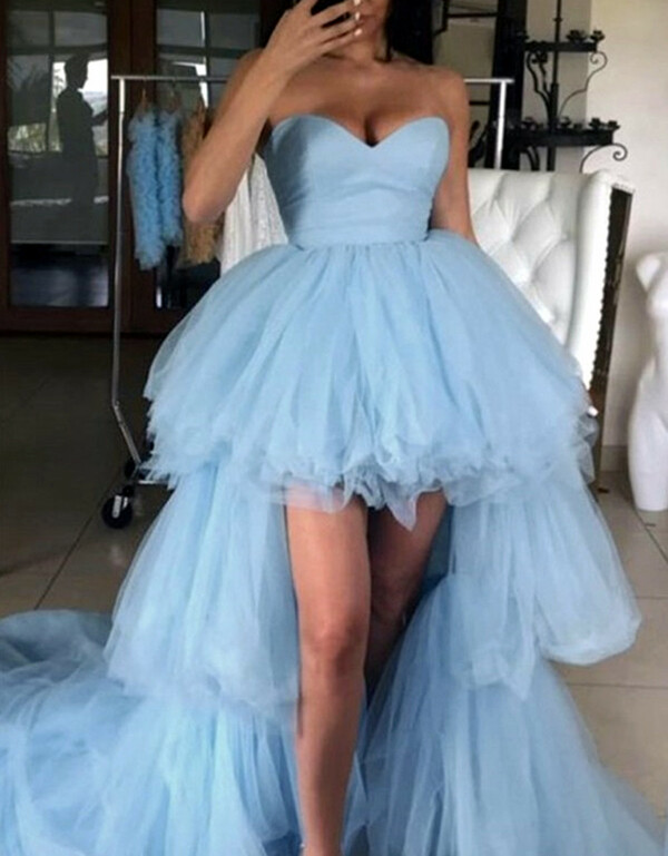 Women's A-Line/Princess Tulle Evening Party Gowns Sweetheart Sleeveless Formal Prom Dresses Long A256