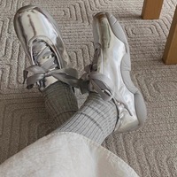 Fashion Ballet Style Silver Shoes - Thumbnail 3