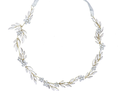 Silver Or Gold Tone Flower Rhinestone Crystal Leaf Wedding Hair Tiara Accessory